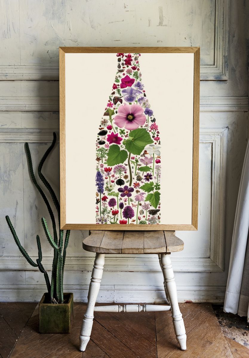 Floral Bottle Illustration Poster room preview