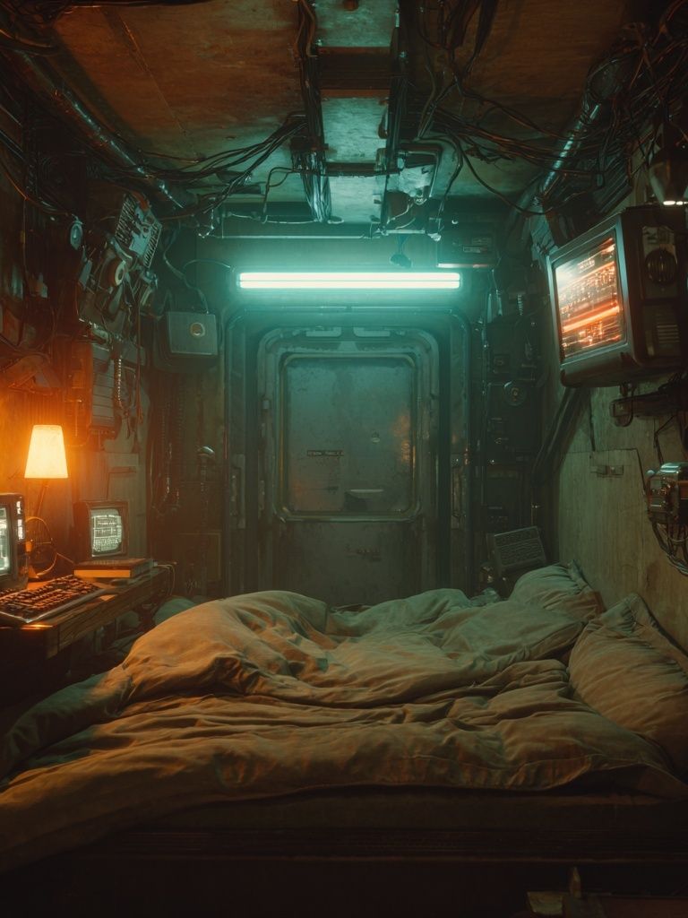 Futuristic Bedroom — Sci-Fi Print. poster detail