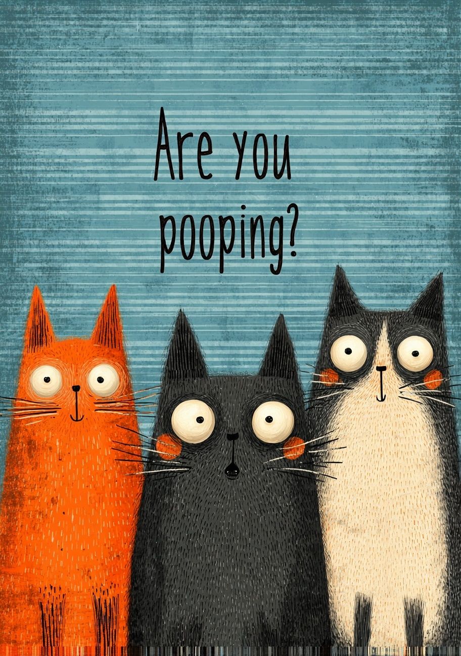 Funny Cats — Illustration Print. poster detail
