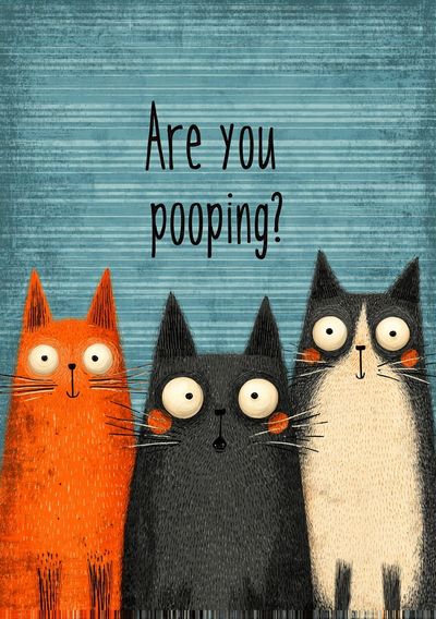 Funny Cats — Illustration Print. poster
