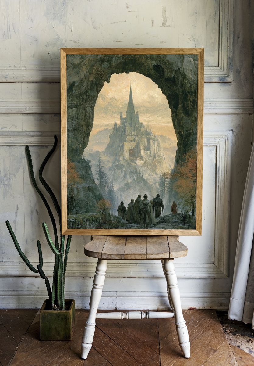 Fantasy Castle Cave Illustration Poster. room preview