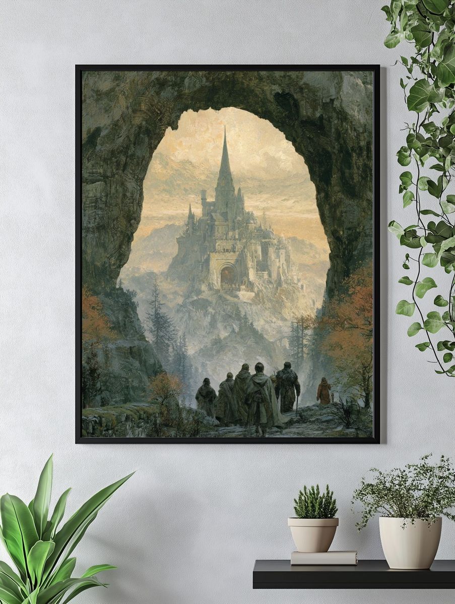 Fantasy Castle Cave Illustration Poster. — room view 4