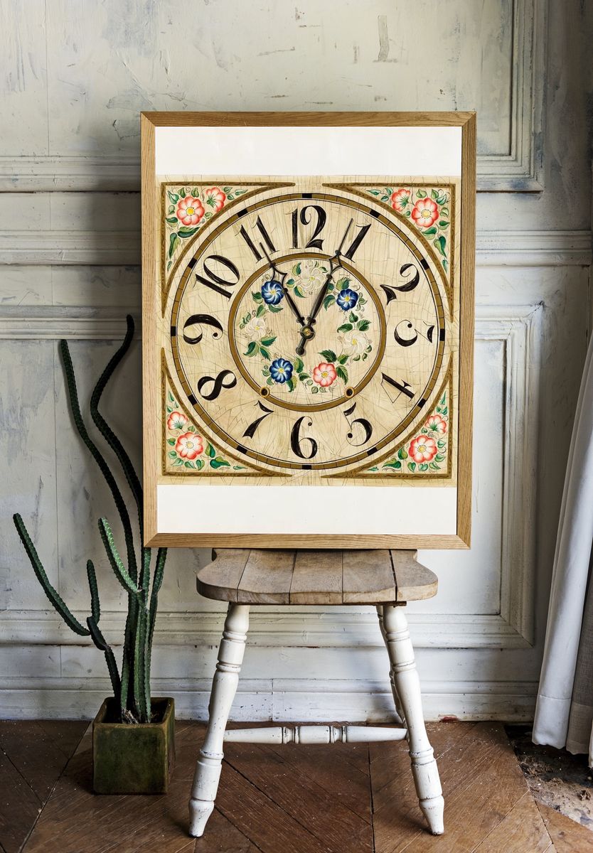 Floral Clock Design Poster. — room view 1