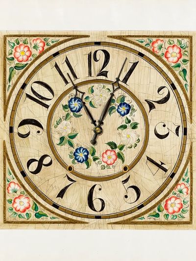 Floral Clock Design Poster