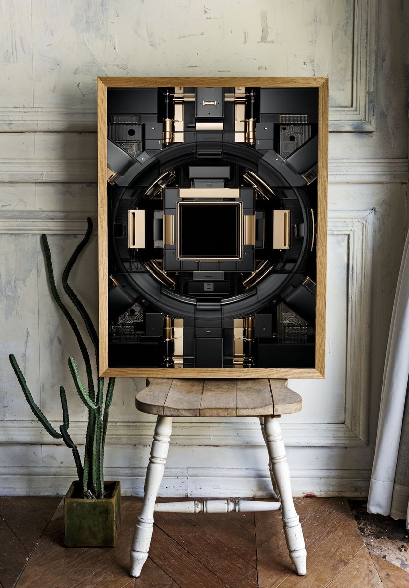 Futuristic Circuit Design Poster room preview