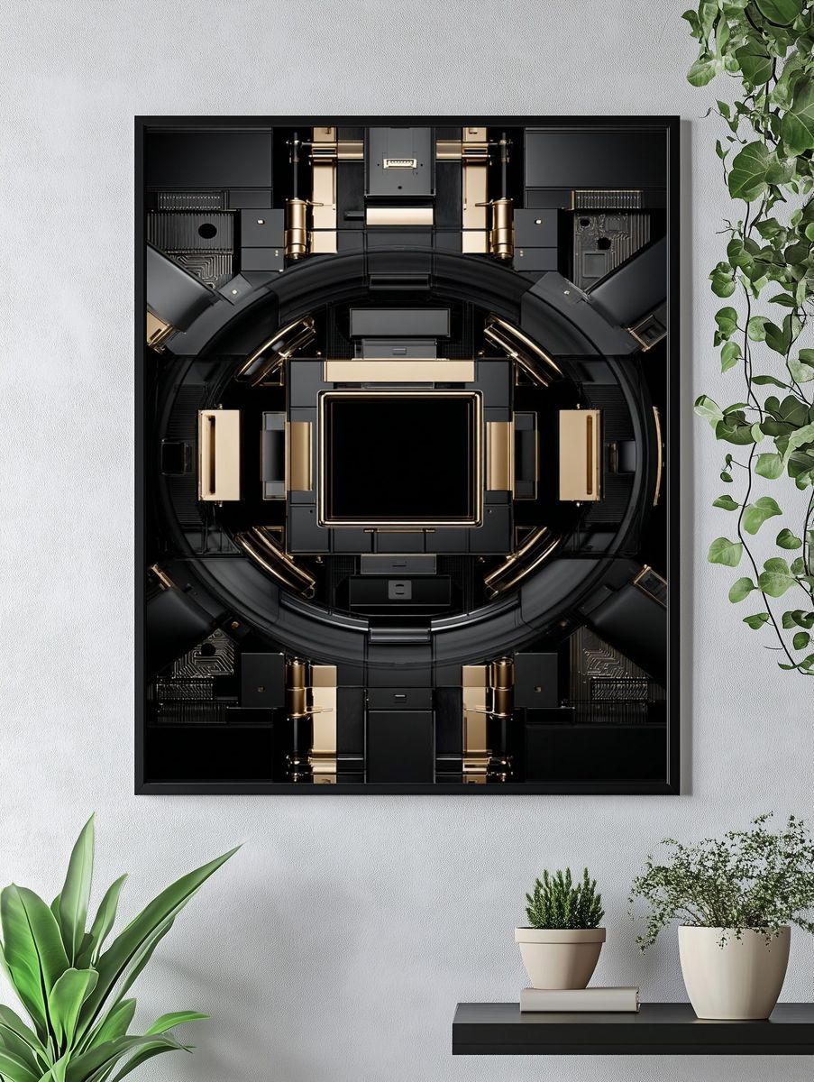 Futuristic Circuit Design Poster. — room view 4