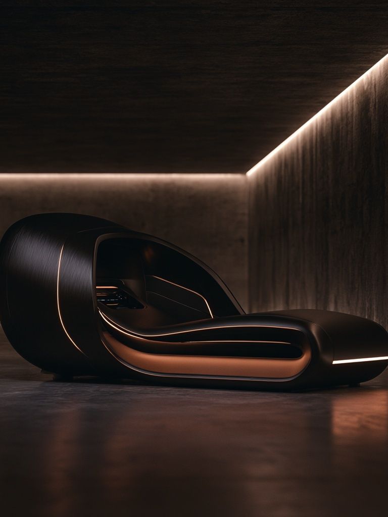 Futuristic Lounge Chair — Photography Print. poster — photography art