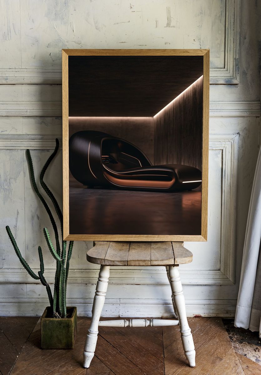 Futuristic Lounge Chair — Photography Print. — room view 1