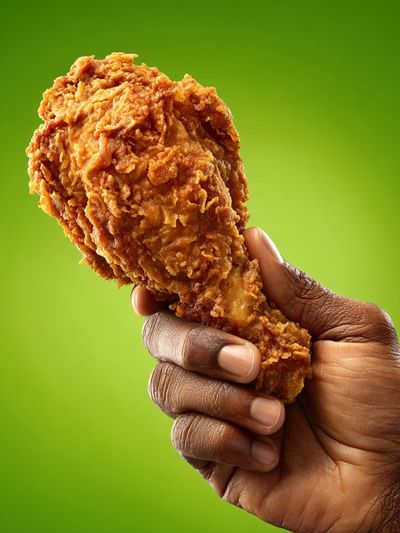 Fried Chicken Handheld Photography Poster.