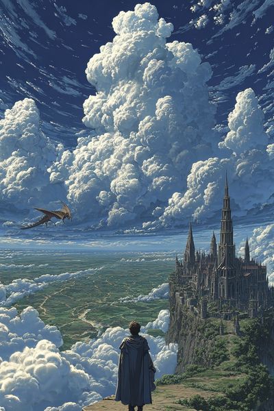Fantasy Castle in the Clouds — Art Print. poster print