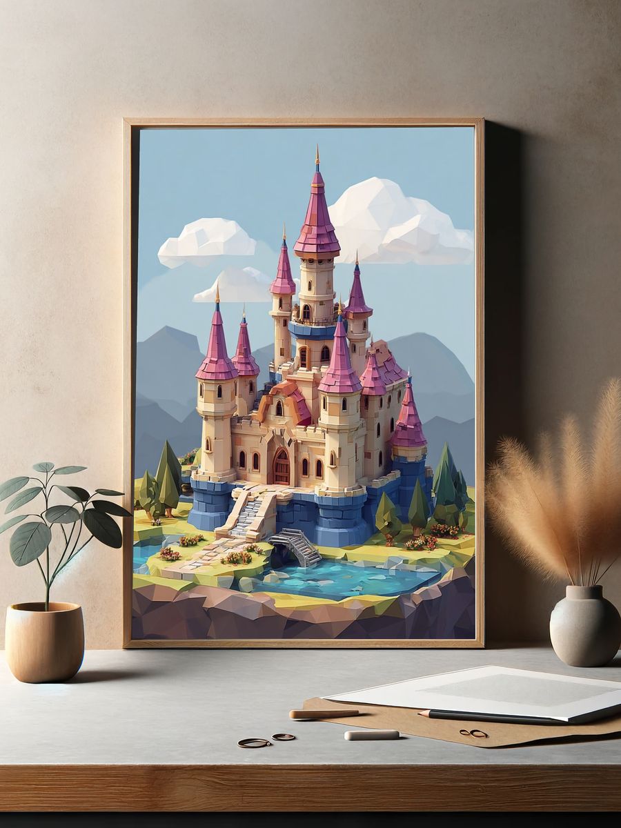 Fantasy Castle — Illustration Print. — room view 2