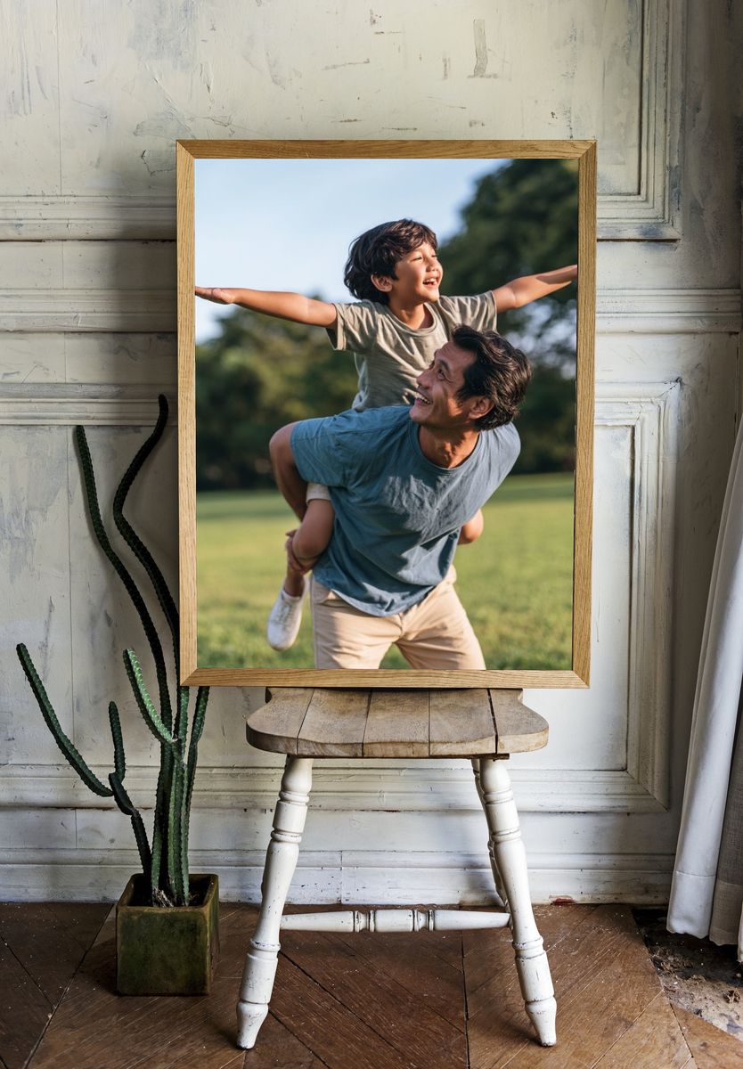 Father and Child Joyful Play Poster. room preview