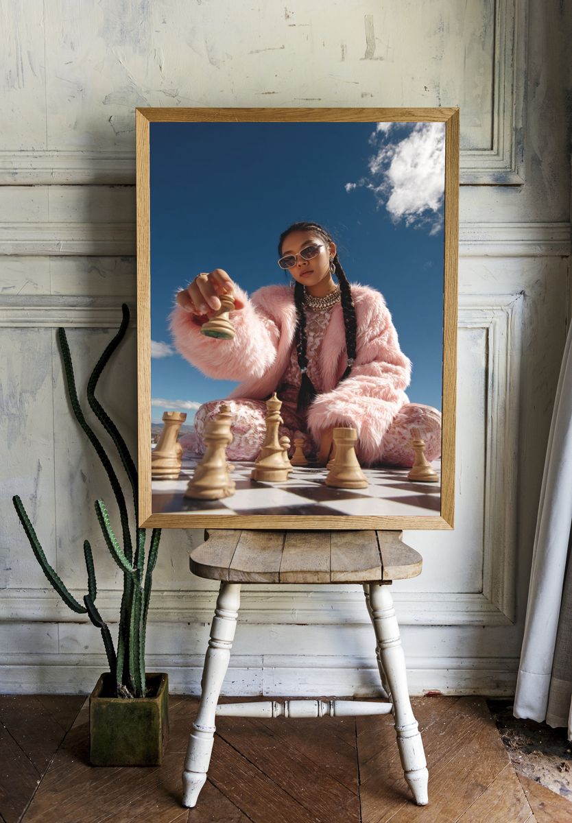 Fashionable Chess Player — Photography Print. — room view 1
