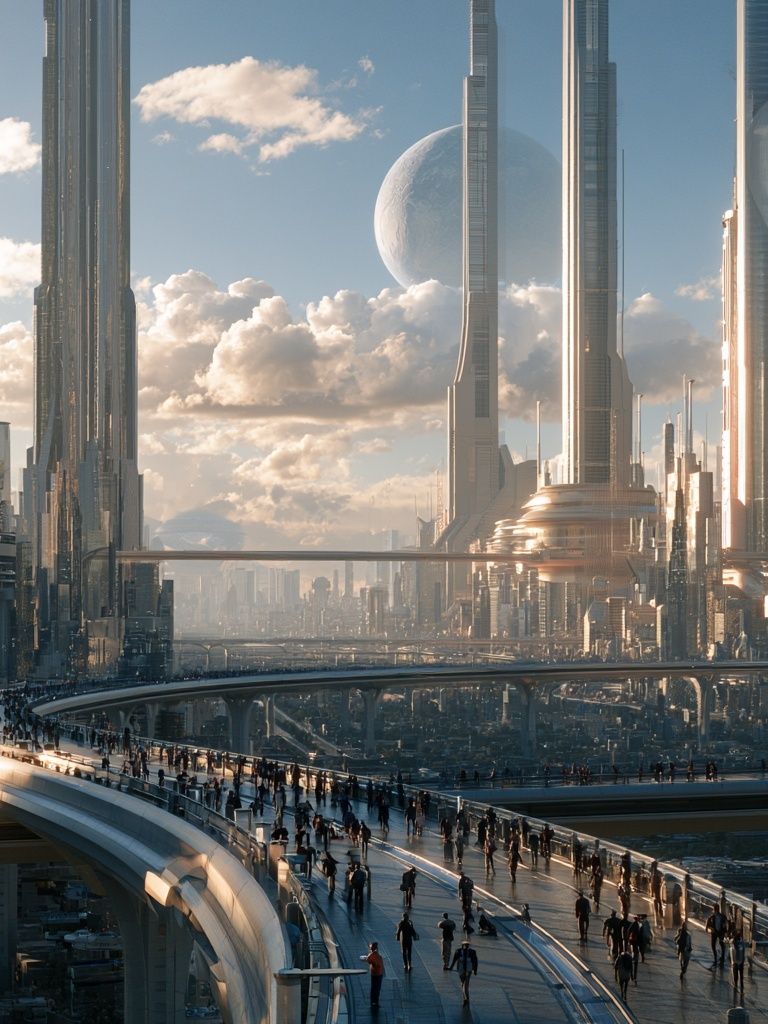 Futuristic Cityscape Photography Poster. poster detail
