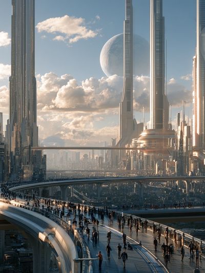 Futuristic Cityscape Photography Poster.
