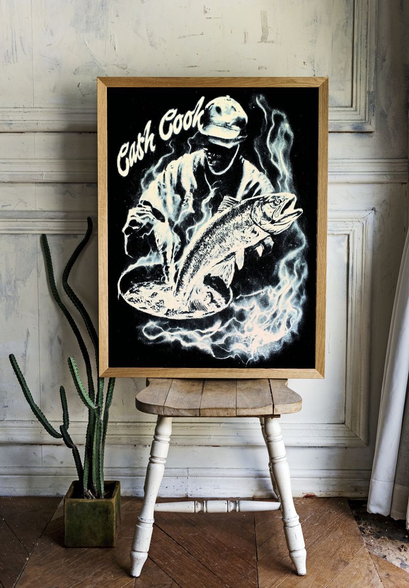 Cash Cook Fishing Poster. — room view 1