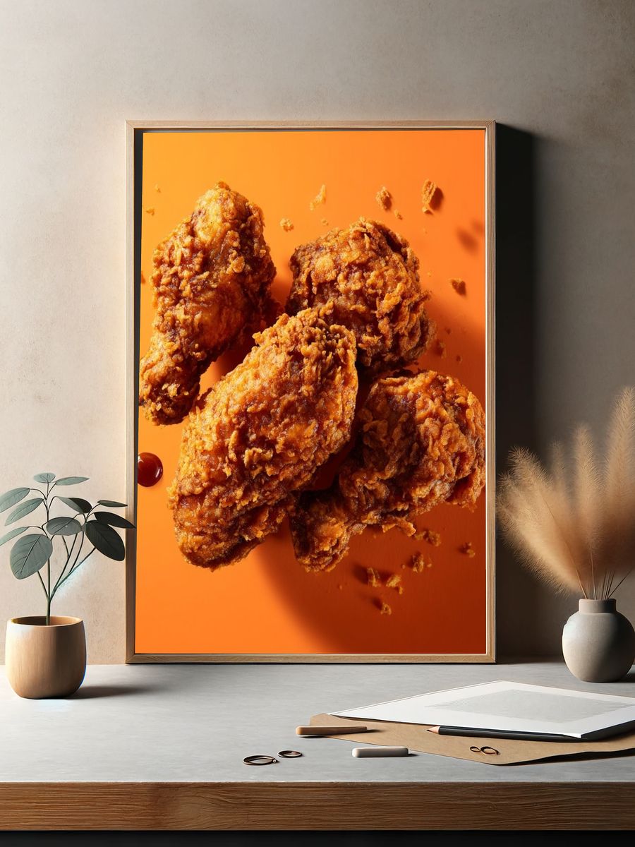 Fried Chicken — Food Photography Print. — room view 2