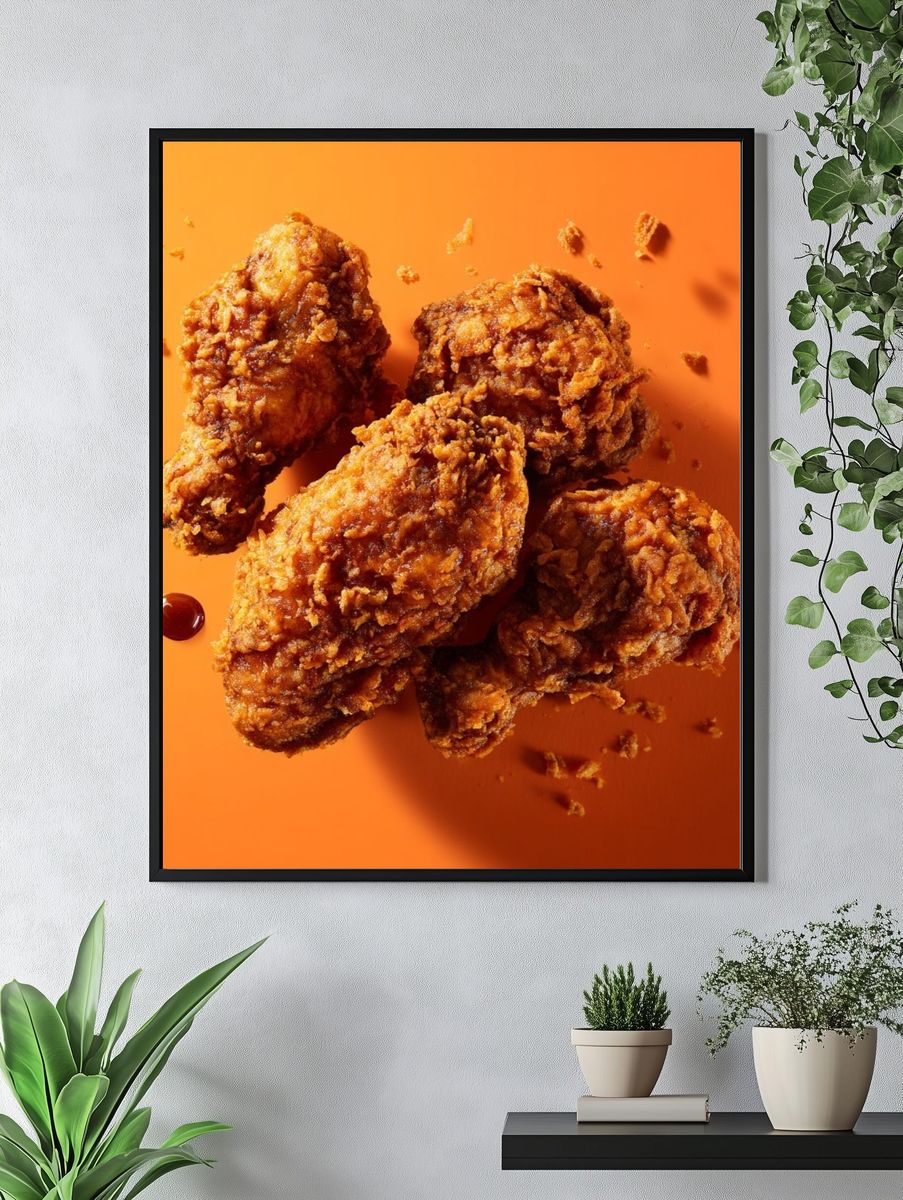 Fried Chicken — Food Photography Print. — room view 4