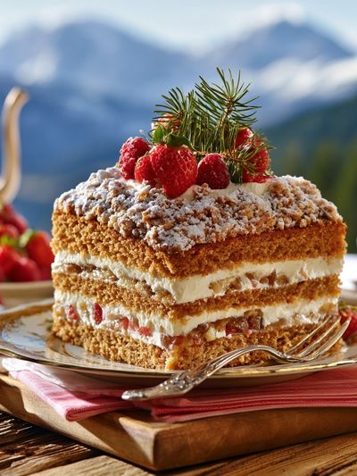 Festive Strawberry Cake Photography Poster.