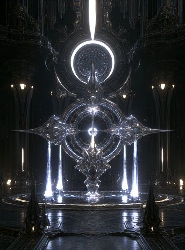Futuristic Crystal Shrine Poster. poster detail