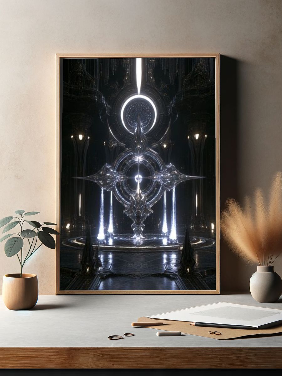 Futuristic Crystal Shrine Poster. — room view 2