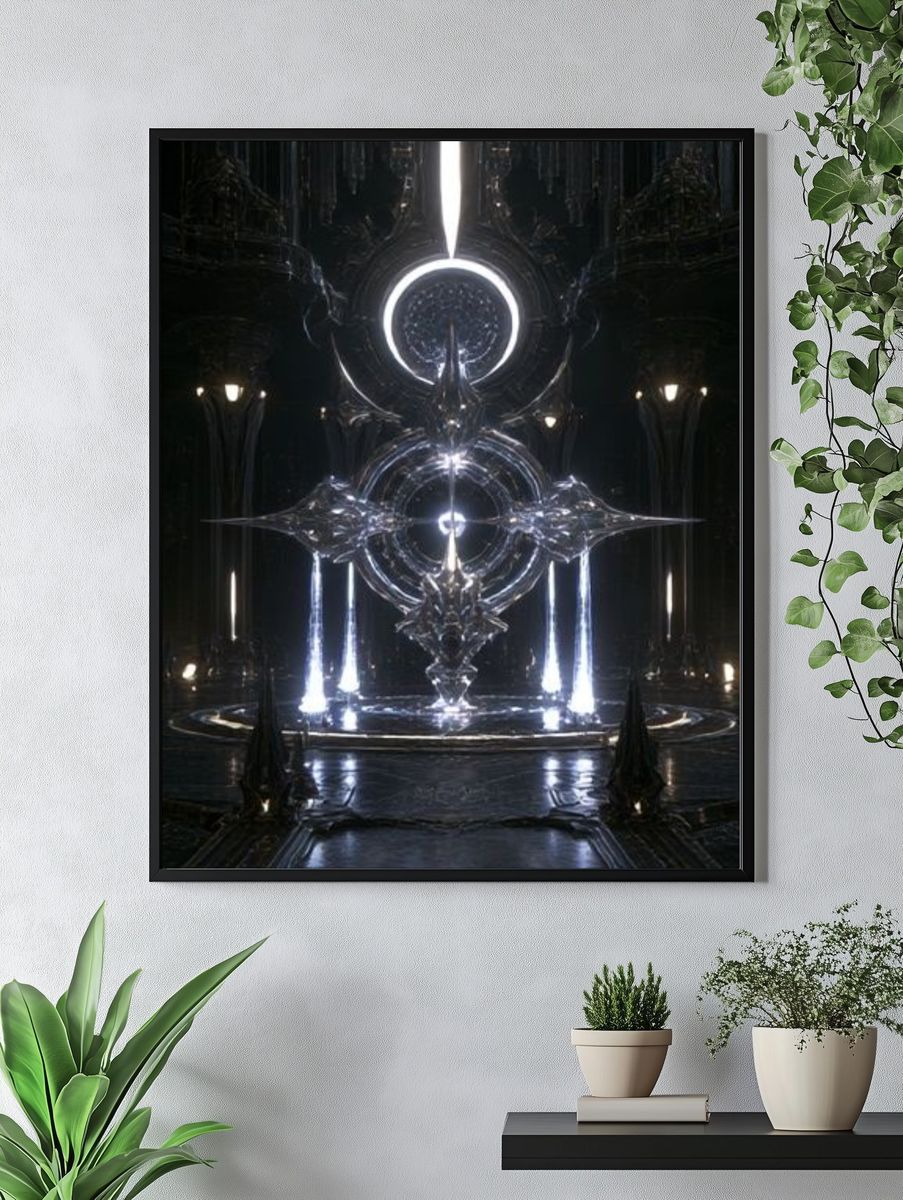 Futuristic Crystal Shrine Poster. — room view 4