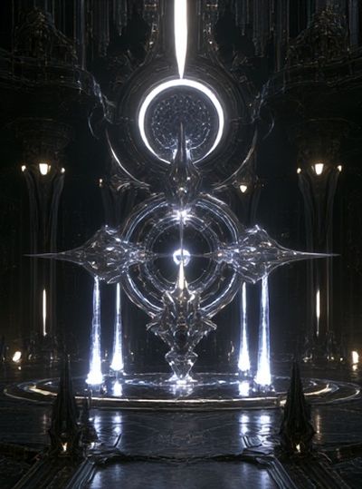 Futuristic Crystal Shrine Poster. poster
