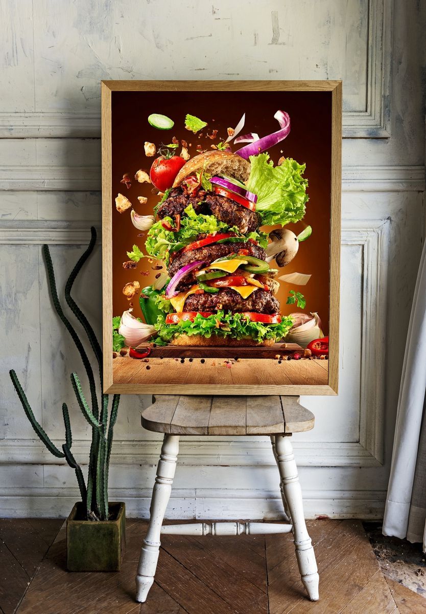 Gourmet Burger Food-Drink Poster room preview