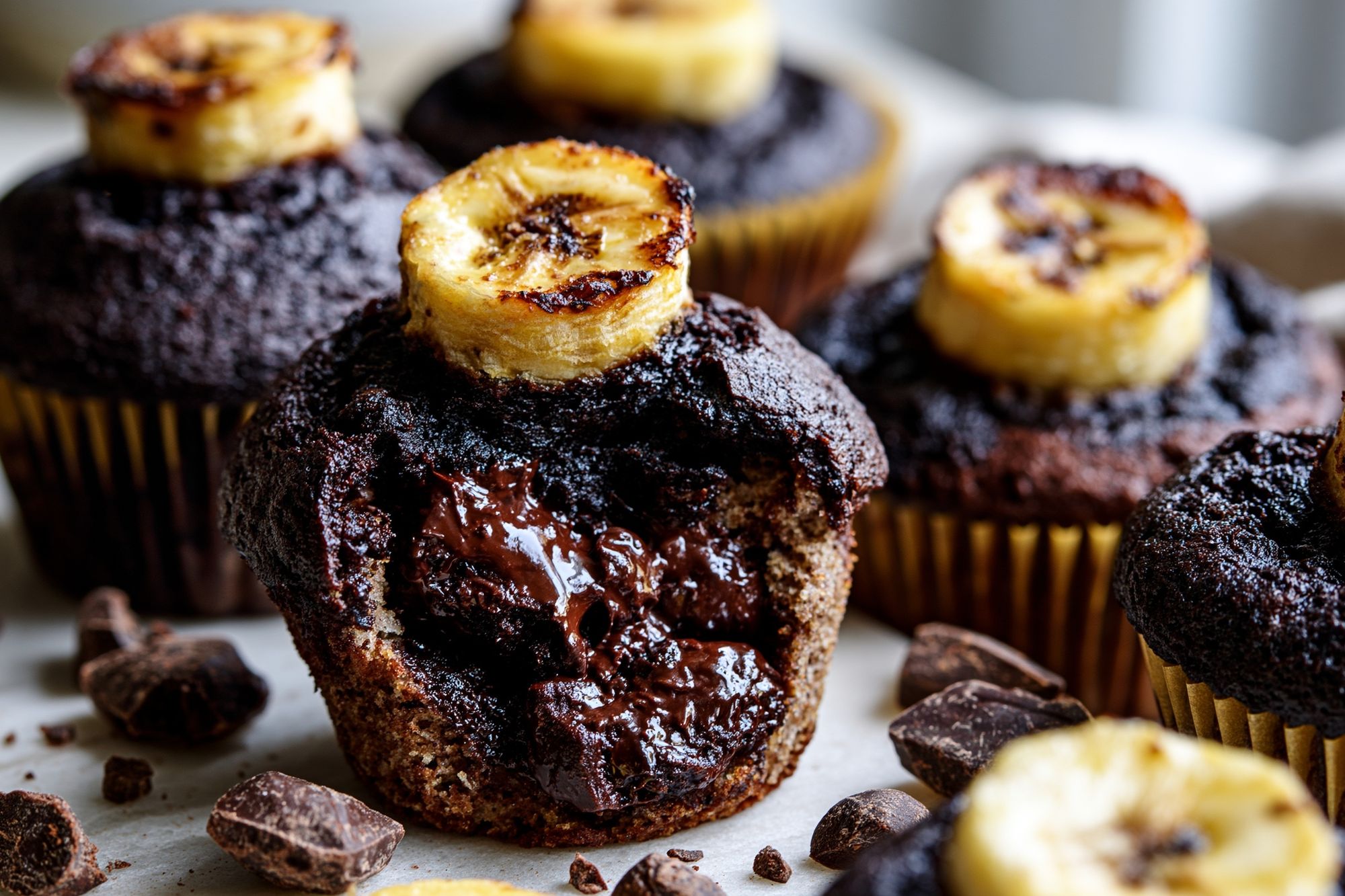 Chocolate Banana Muffins Food Poster. poster detail