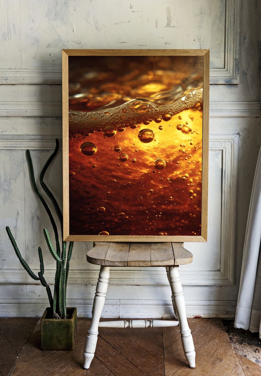 Golden Bubbles — Food & Drink Print. — room view 1