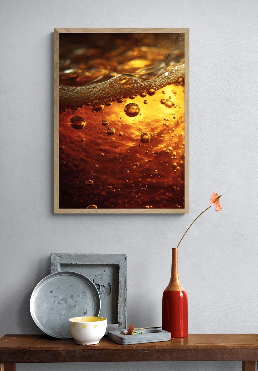 Golden Bubbles — Food & Drink Print. — room view 3