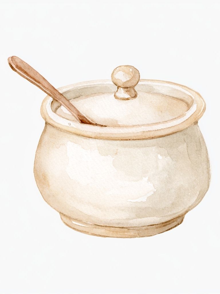 Ceramic Sugar Bowl Watercolor Poster. poster detail