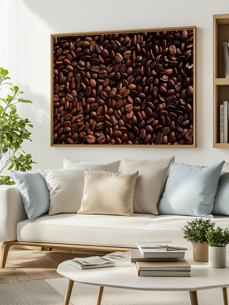 Desktop wallpaper coffee bean, HD. — room view 2