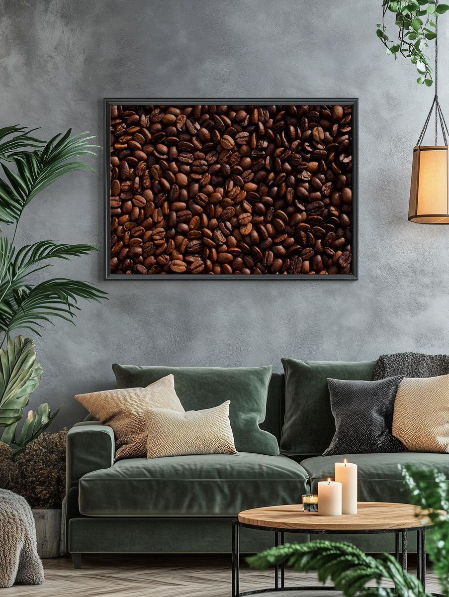 Desktop wallpaper coffee bean, HD. — room view 4