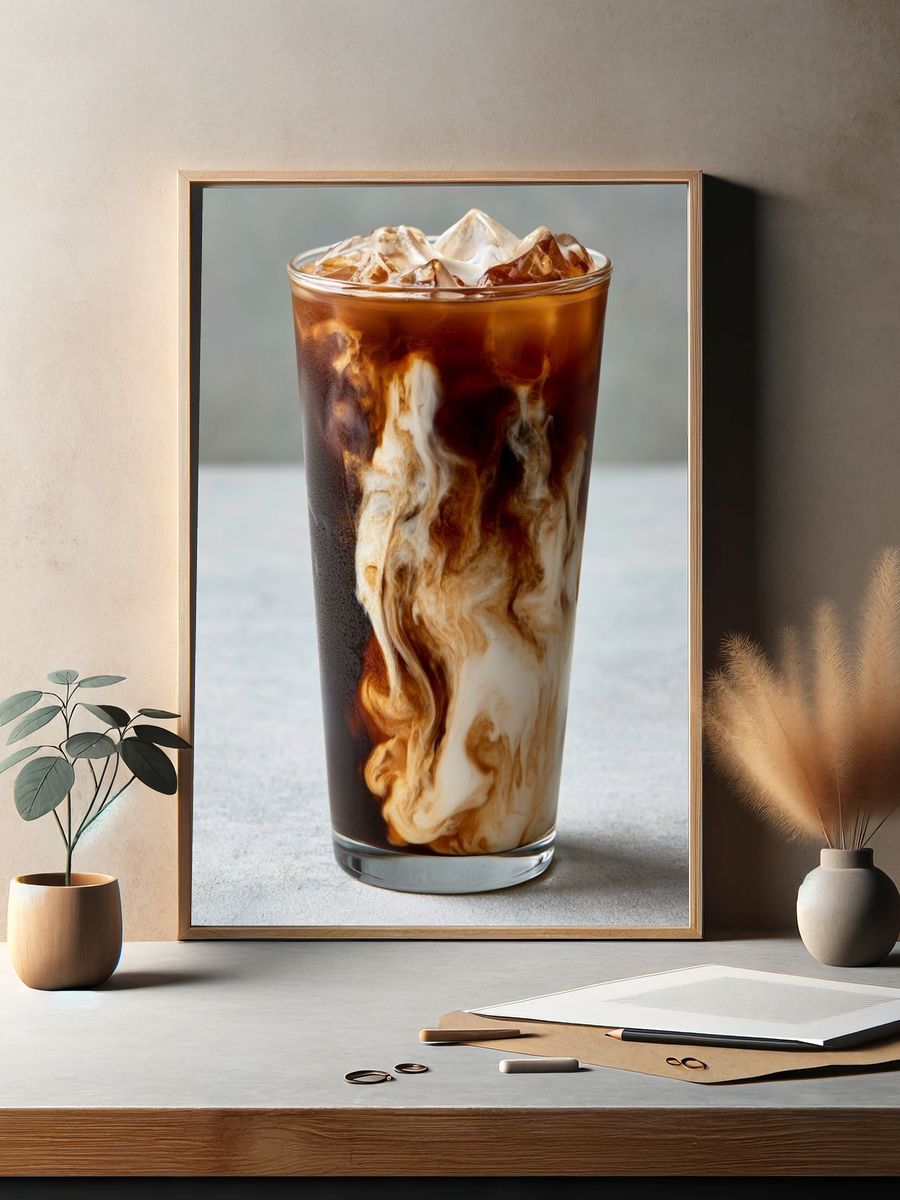 Iced Coffee Swirl Photography Poster. — room view 2