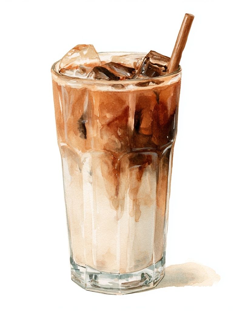 Iced Coffee Watercolor Print. poster — food-drink art