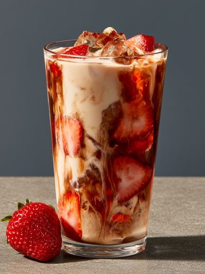 Strawberry Iced Coffee Poster. poster