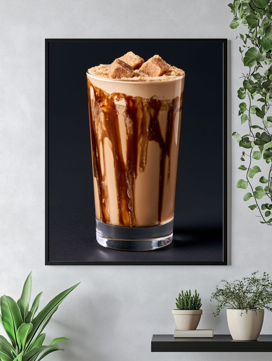 Caramel Iced Coffee Photography Poster. — room view 4