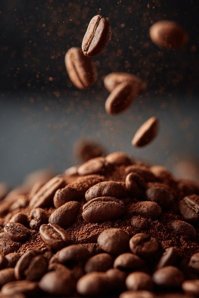 Floating Coffee Beans Photography Poster. poster print