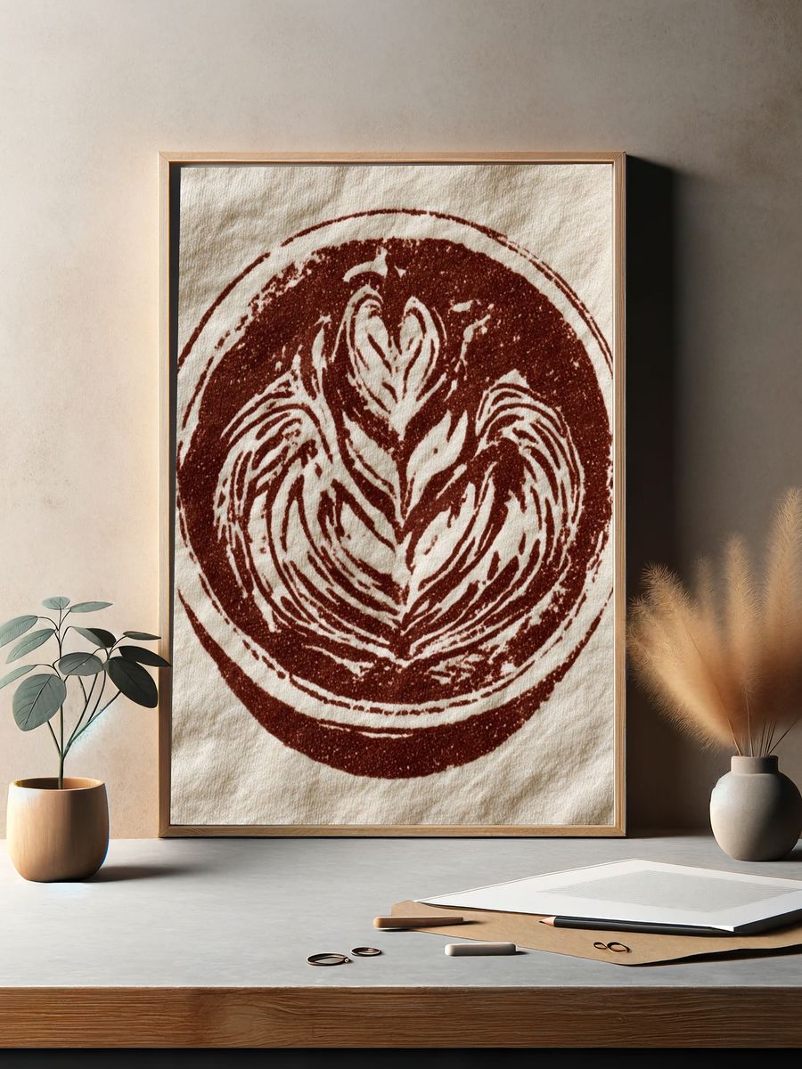 Coffee Heart Latte Art Print. — room view 2