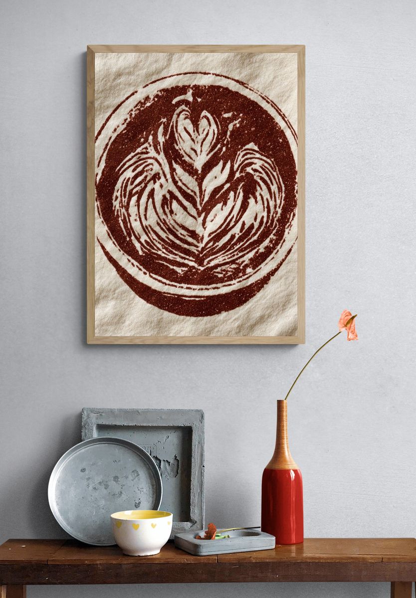 Coffee Heart Latte Art Print. — room view 3