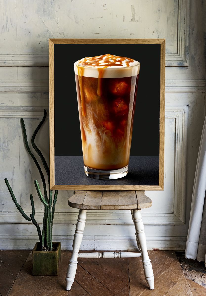 Iced Coffee Caramel Drizzle Print. — room view 1