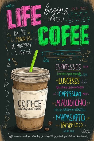 Coffee Life Begins Poster. poster print