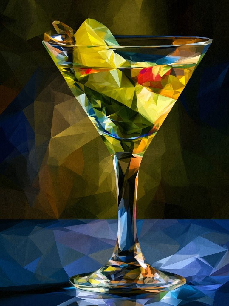 Cocktail Glass Digital Art Print. poster — food-drink art