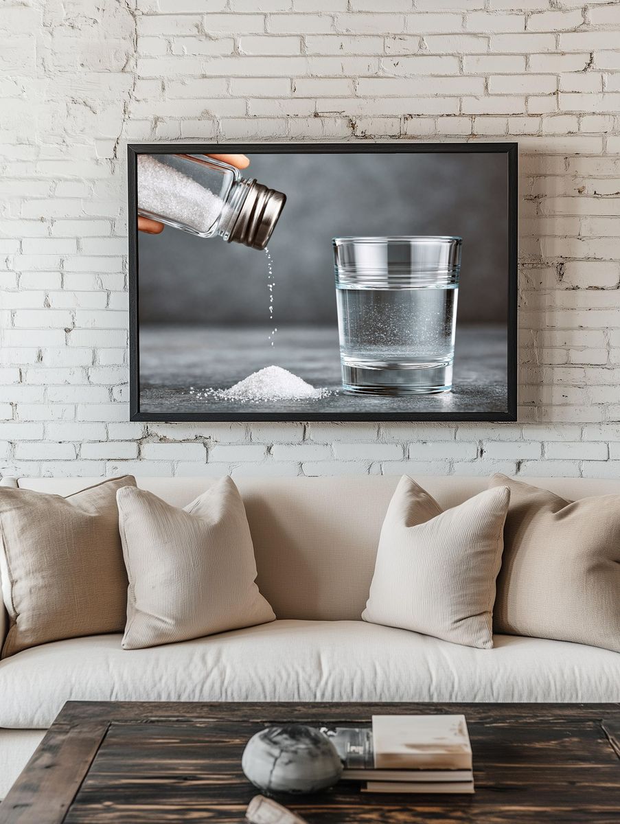 Salt Pouring Still Life Photography Poster. — room view 1