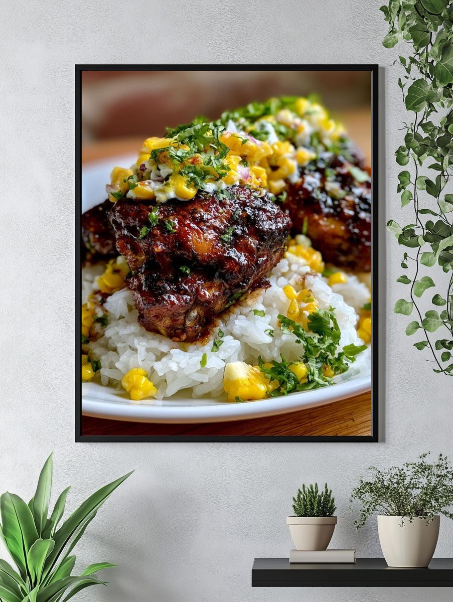 Gourmet Rice Bowl Food Photography Poster. — room view 4