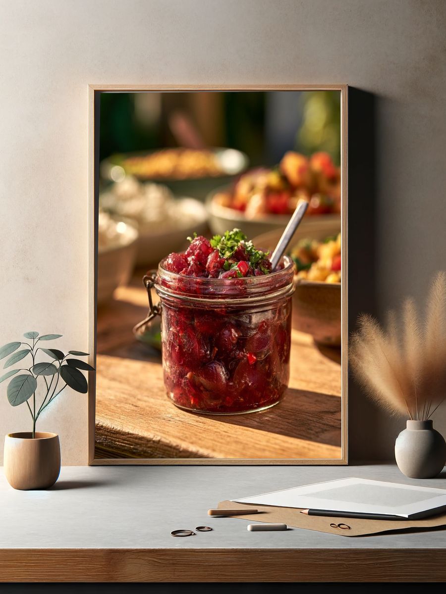 Rustic Chutney Still Life Poster. — room view 2