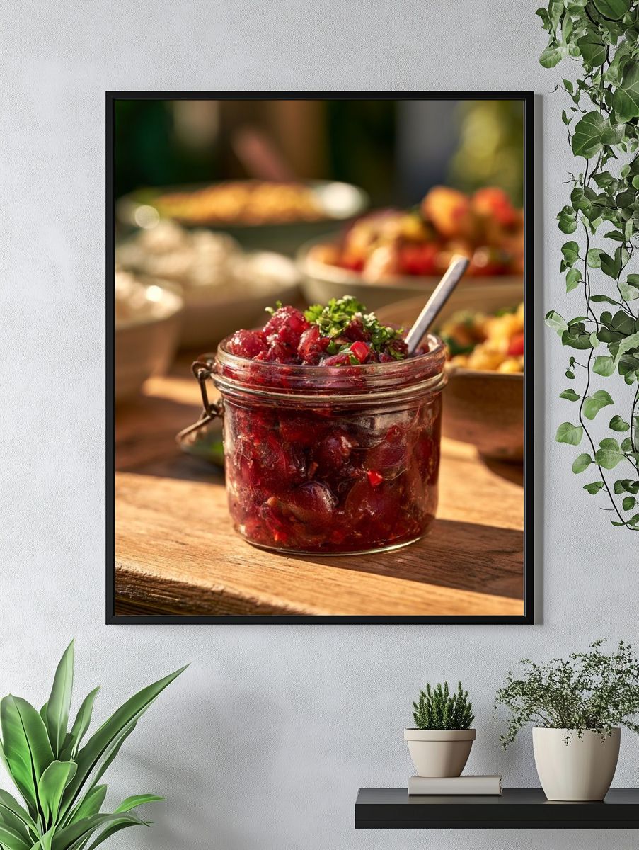Rustic Chutney Still Life Poster. — room view 4