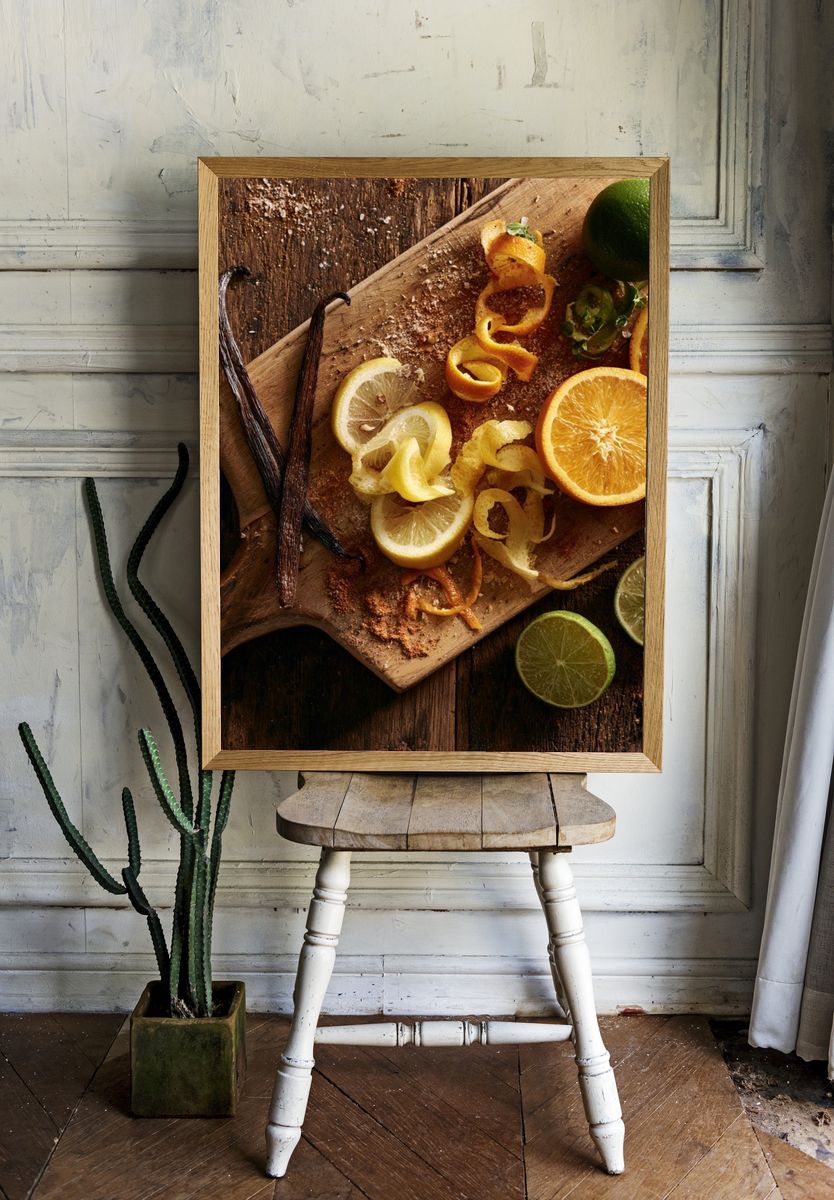 Citrus Still Life Food-Drink Poster. — room view 1