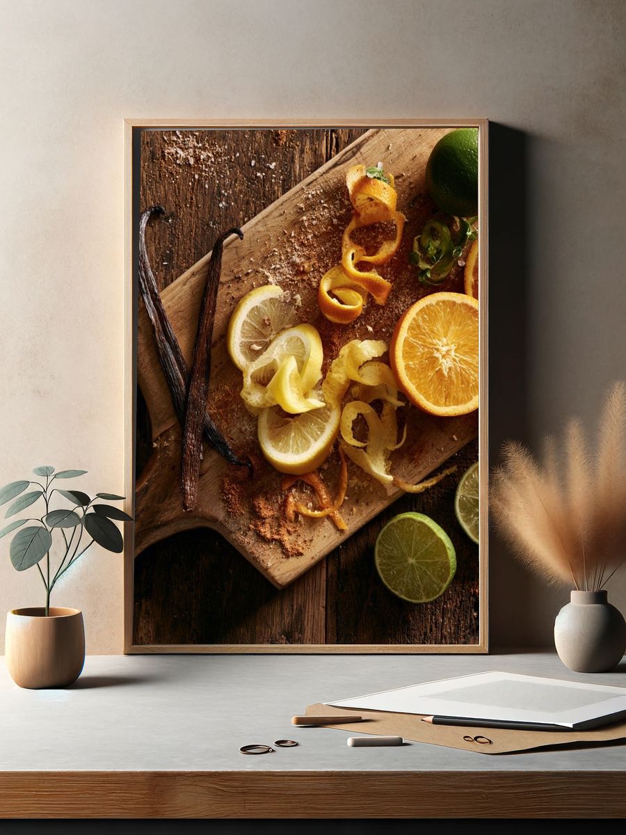 Citrus Still Life Food-Drink Poster. — room view 2
